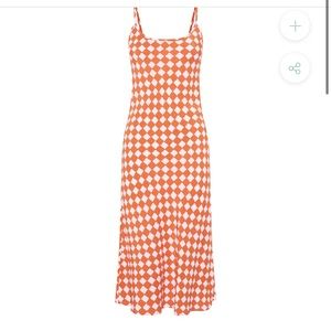 holiday the label checkered midi dress